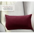 thumbnail image 2 of Nestl Velvet Throw Pillow Covers Solid Rectangle Soft Decorative Pillow Cover for Sofa, 12" x 20", Red, Pack of 2, 2 of 8