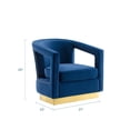 thumbnail image 2 of Modway Frolick Performance Velvet and Stainless Steel Armchair in Navy, 2 of 9