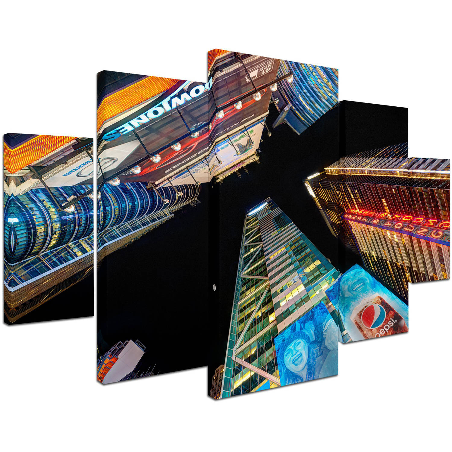 Trademark Fine Art "Times Square NYC" Canvas Art by David Ayash 5-Panel Set