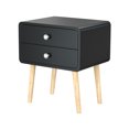 thumbnail image 4 of hirigin Double Drawers Night Table, Wooden Bedsides Storage Side Cabinet, 4 of 9
