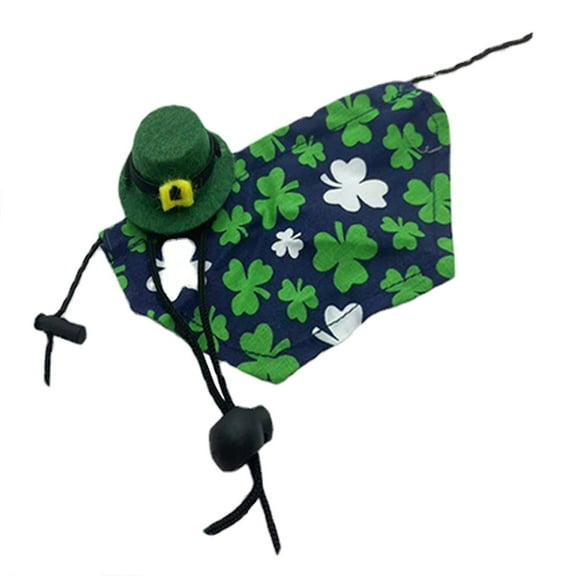 CIYISON Bearded Dragon Saint Patricks Day Costume Holiday Dress Up Accessories Adjustable Hat Reptile Cloak for Small Animals