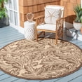 thumbnail image 2 of Safavieh Courtyard Connie Floral Indoor/Outdoor Area Rug, Natural/Brown, 5'3" x 5'3" Round, 2 of 8