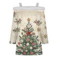 thumbnail image 5 of Fiudx Camisas de Mujer Top de Camiseta con Estampado Navideño de Doble Hombro Informal a La Moda para Mujer, 5 of 5
