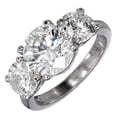 thumbnail image 2 of HeartsAndYou 3ct Round Cut Moissanite Engagement Ring for Women Trilogy Solitaire 18k White Gold over Silver, 2 of 8