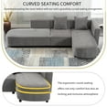 thumbnail image 3 of Williamspace L Shaped Curved Sofa Modern Couch Comfy Cloud Sofa Upholstery Sectional Sofa with Chaise for Living Room, Apartment, Grey, 3 of 7