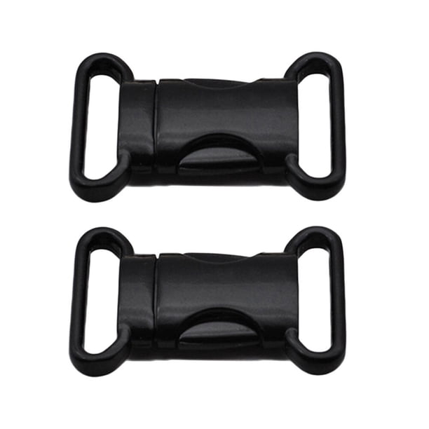 EeaseMX 2 hebillas de seguridad duraderas de aleación de zinc para mochilas escolares (tipo A, negras, diámetro interior de 25 mm)