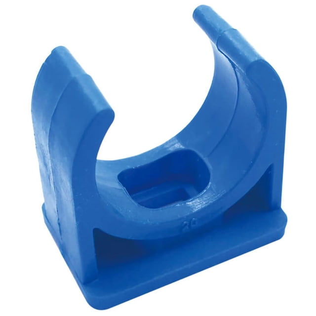 Pinzas de PVC en forma de U, 16 mm, para 50 tubos, color azul