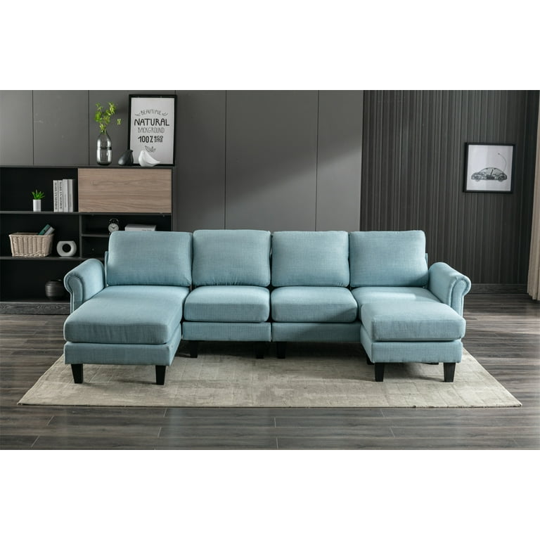 Baby Blue Sectional Sofa Baci Living Room