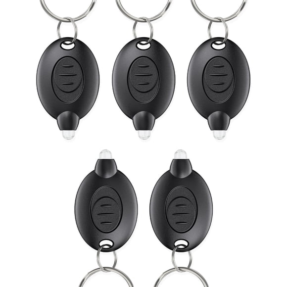 Linterna LED tipo llavero Uniclife, paquete de 5, 12 lúmenes, color negro
