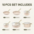 thumbnail image 3 of Chef Power 10 Pcs Ceramic Non Stick Cookware Sets, Pots and Pans Set with Stainless Steel Handle, Dishwasher and Oven Safe, Taupe with Light Gold Handle, 3 of 8