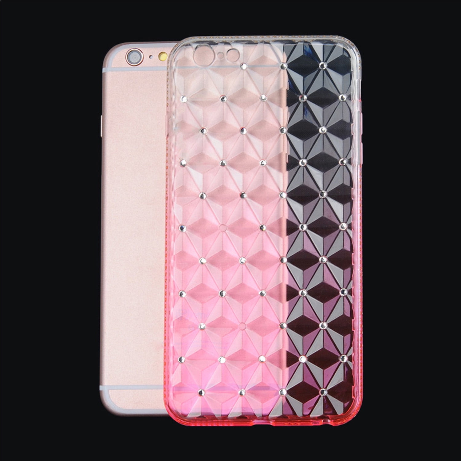 Faux Diamond Slim Translucent Flexible TPU Skin Case for iPhone 6 iPhone 6s