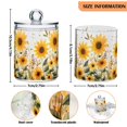 thumbnail image 5 of Yayeee 2 Pack Qtip Holder Bathroom Cotton Swab Canister with Lid Clear Dispenser Set, Beige Sunflowers, 5 of 6