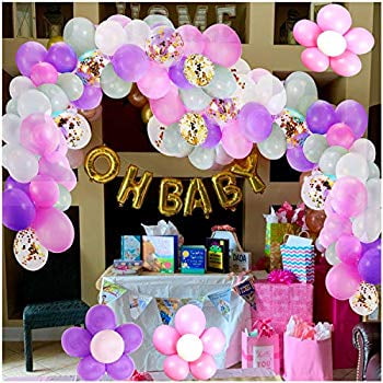 Balloon Garland Arch Kit 119 Pack 16ft Long Pink Purple Green
