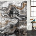 thumbnail image 3 of Black Marble Waterproof Fabric Shower Curtain,Retro Chic Abstract Mottled Texture Art Waterproof Fabric Shower Curtain for Bathroom Curtains Bathtubs Shower Curtains with 12 Hooks Standard 72x72, 3 of 8