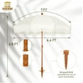 thumbnail image 6 of 7ft Heavy Duty Beach Umbrella with Sand Anchor, Fringe Umbrella for Sand, UV 50+, Patio Umbrella with Tilt Pole for Garden Pool Backyard, 6 of 14