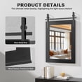 thumbnail image 4 of Hasipu 18"x26" Farmhouse Bathroom Mirror - Black Rustic Wood Framed Wall Mounted Mirror, Vintage Vanity Mirror with Barn Door Style for Bathroom Living Room Decor, 4 of 7
