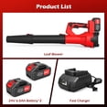 thumbnail image 2 of CATGOOD Cordless Leaf Blower, 24V Leaf Blower with 2 x 6000mAh Batteries & Charger, 800W Motor Up to 680CFM/200MPH, 6 Variable Speed, Lightweight for Lawn, Patio, Yard and Dust, 2 of 10