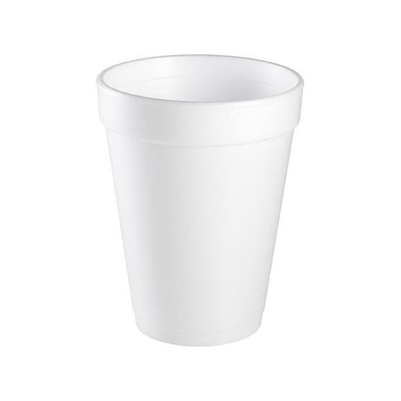 Dart Disposable Insulated Drinking Cup White Styrofoam 14 oz. 1000 Ct 14J16