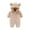 Beige, variant on AWZXDE Toddlers girl romper Warm Hooded Outfit With 3D Bear Ears Full Front Snap Crotch Design Elastics For Fall Outdoor Casual Daily Wear Beige - 6-9 Months