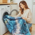 thumbnail image 4 of PERFEMET 6-Piece Teal Bedding Comforter Set Full Size Marble Teal Blue & Gold Modern Bed in a Bag with Comforter Sheets for Women Men, 4 of 9