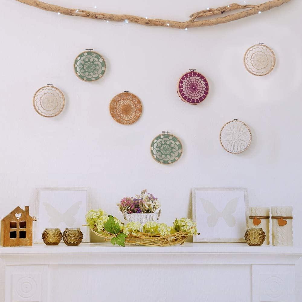 24 Pieces 4 Inch Embroidery Hoops Bulk Wholesale Cross Stitch Hoop Ring for Embroidery, Art Craft Handy Sewing and Christmas Decoration