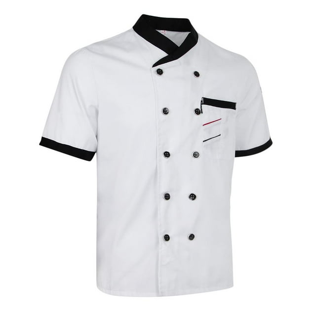 Chaqueta , , Ropa, Servicio de Cocina de Hotel, Uniforme de Panadería, de Catering de Manga Corta para Hombres, Mujeres, Baoblaze Chaqueta de cocinero de hombres