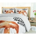 thumbnail image 5 of Ambesonne Coffee Art Duvet Cover Sets, Be Wiser Concept, 2-King, Burnt Sienna Black White, 5 of 7