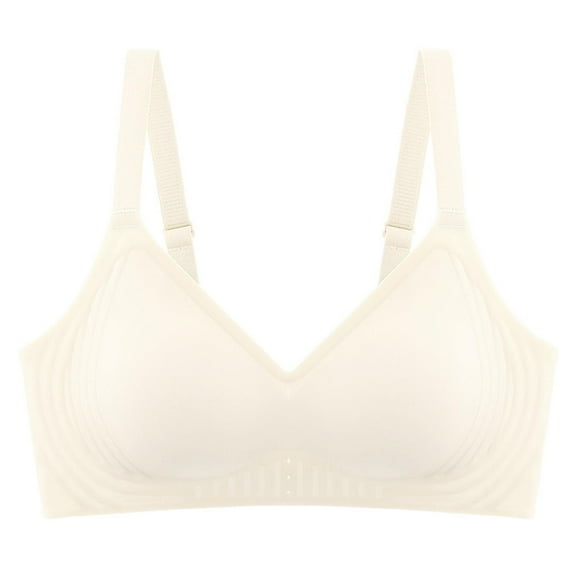 XuJwPNcy V Neck Wireless Bras for Women No Underwire Seamless Full Coverage Bras Breathable Comfy Bralettes