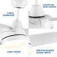 thumbnail image 3 of 42 inch Farmhouse Ceiling Fans with Lights, Low Profile Ceiling Fan with ABS Blades and Remote Control, Flush Mount Ceiling Fan with 6 Speed Wind and Timer Function for Home, 3 of 9