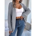 thumbnail image 5 of Womens Long Sleeve Open Front Cardigan Chunky Knit Draped Sweaters Outwear Grey L, 5 of 9