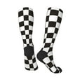 thumbnail image 4 of Fotbe Black and White Checkerboard print Women's Men's Novelty Crew Socks Cotton Socks Knee High Socks for Walking,Running,Nurses,Pregnancy, 4 of 9