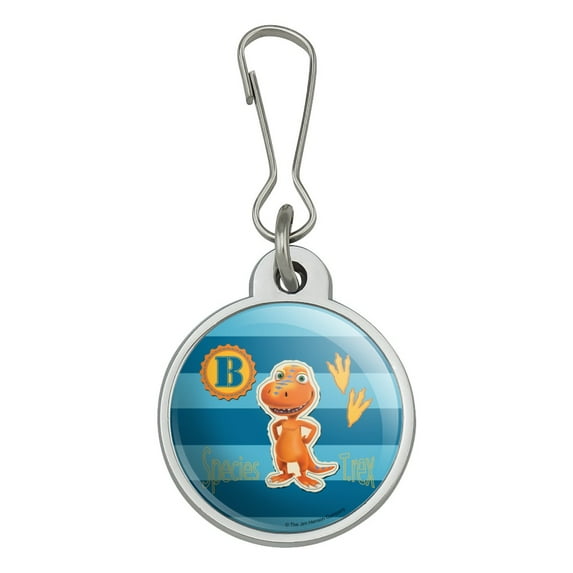 Dinosaur Train Buddy T-Rex Species Blue Stripes Jacket Handbag Purse Luggage Backpack Zipper Pull Charm