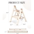 thumbnail image 2 of 2 Step Ladder, Aluminum Folding Step Stool with Anti-Slip Sturdy and Wide Pedal, Lightweight Portable Multi-Use Stepladder for Home and Kitchen Use Space Saving, 330 lbs, Chocolate White, 2 of 13