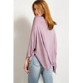 thumbnail image 2 of Rounded Neckline 3/4 Sleeves Washed Top, 2 of 5