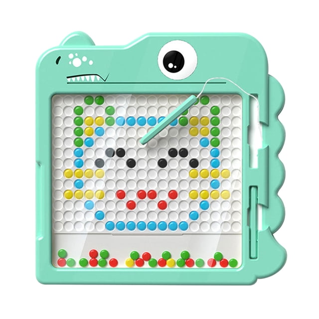 Green Kids Medium Dinosaur Magnetic Drawing Board With Pen Magnetic Beads Puzzle Toy For Children