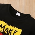 thumbnail image 6 of Toddler Boy Clothes 3 Years Toddler Boys Summer Short Outfit Sets 4 Years Short Sleeve Letter Prints Tops Elastic Shorts 2PCS Set Black, 6 of 8