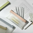 thumbnail image 3 of Zipper Clear Pencil Cases Fashion Durable Pencil Case Wonen Multipurpose Cosmetic Travel Carry Portable Bags for Stationery, School, Office Beige One Size, 3 of 7