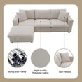 thumbnail image 4 of Euroco 100" Modern L-shaped Sofa 4-seat Sectional Sofa with 2 Pillows, Convertible Ottoman for Living Room, Apartment, Office, Beige, 4 of 8