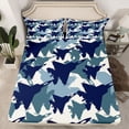 thumbnail image 2 of jejeloiu Camouflage Queen Sheet Sets,Blue Airplane Aircraft Bed Set For Boys Kids 4 Pieces, 2 of 7