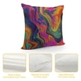 thumbnail image 4 of PHYHOO  Color Throw Pillow Cover Abstract Purple Pink Red Orange Golden Blue Chaotic Waves Colorful Rainbow Square Pillow Case Cushion Cover for Home Car Decorative Linen, 4 of 5