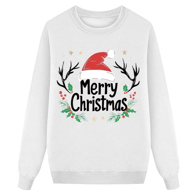 RXMEKW Chandail de Noël pour Enfants à Manches Longues Col Rond avec Imprimé de Vacances chandail en Molleton Chaud pour Garçons et Filles Jeu Décontracté Ou Réunion de Famille