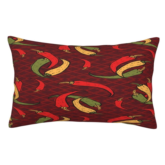Fotbe Hot Chili Funda de Almohada Decorativa Estilo Occidental, Lujo en Algodón, Fundas para Almohadas King, Cojín Estampado para Decoración del Hogar-20"x30"