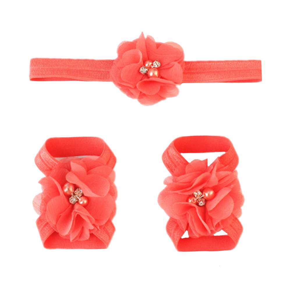 baby barefoot sandals and headband