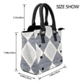 thumbnail image 2 of Single Shoulder Bag Rivet Bag 7.48×7.48×3.94in Removable Shoulder Belt Can Be Held Or Diagonal Across A Variety Of Matching Styles Argyle Plaid Lightslategray_1, 2 of 6
