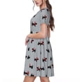 thumbnail image 2 of Balery Polka Dot Christmas Dog Vestidos sueltos de manga corta para mujer, vestidos de verano 2025, vestidos casuales de corte A con vuelo., 2 of 6