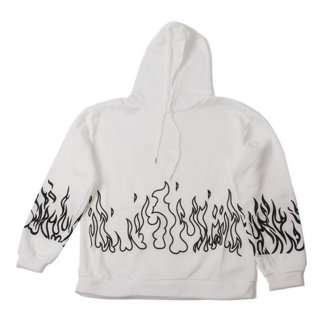 Sudaderas con Capucha Sudadera con Capucha con Estampado De Llamas Sueltas Blancas De Moda para Niños Y Hombres para Otoño E Invierno ANGGREK Otros