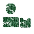 thumbnail image 5 of Green Marble Bath Set 3 Pieces Shower Curtain and Bath Mats Non-Slip Absorbent Rugs Toilet Lid Cover U Shape Mat Waterproof Polyester, 5 of 6