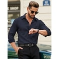 thumbnail image 2 of OALUXE Mens Dress Shirts Formal Long Sleeve Button Down Business Solid Shirt, 2 of 7