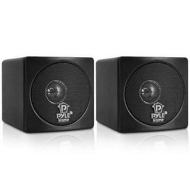 Pyle 3'' 100 Watt Black Mini Cube Bookshelf Speaker In Black (Pair)