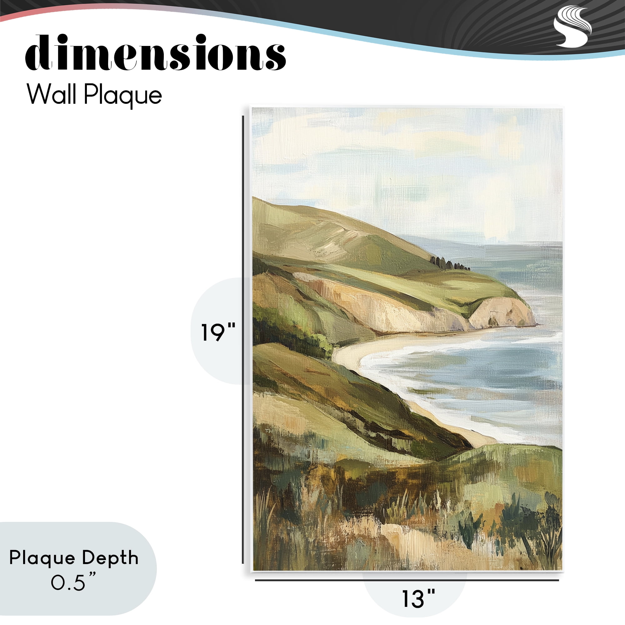 Stupell Industries Painted Cliffside Coastal Morning Light Wall Plaque Art, design by Petal Prints Design